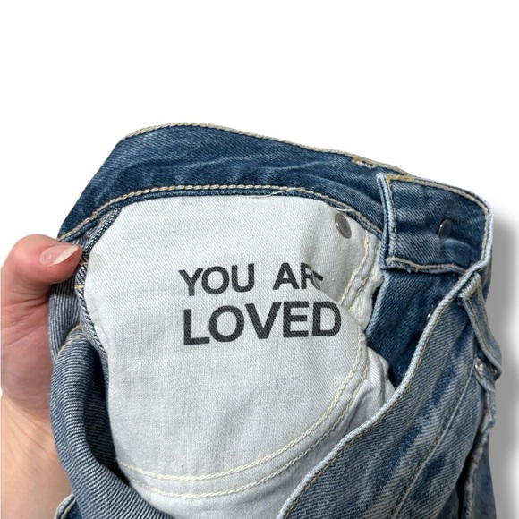 AMO Denim Loverboy High Waist Straight Leg Jeans in Loved Wash Size 24 - Picture 6 of 7